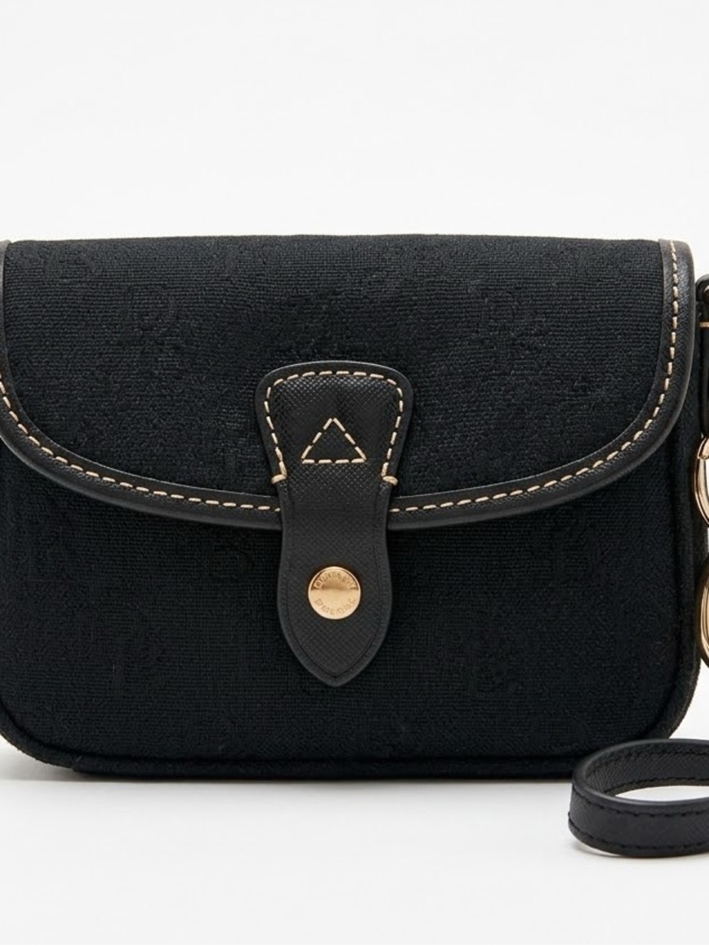 Vintage Y2K Dooney & Bourke Black DB Canvas Wristlet / Inside Purse Organizer